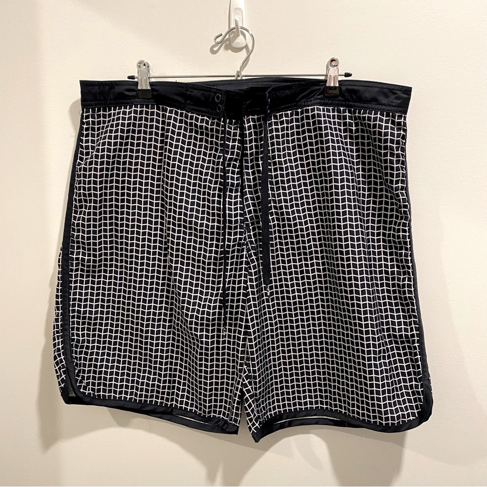 Retro Navy Blue Board Short Swim Trunks - Size XL